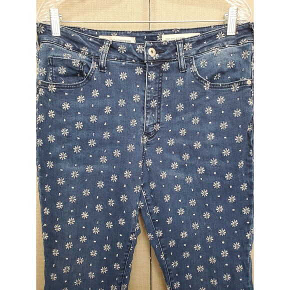 Pilcro Anthropologie Embroidered High-Rise Bootcut Denim Jeans Size 32 - Picture 2 of 7